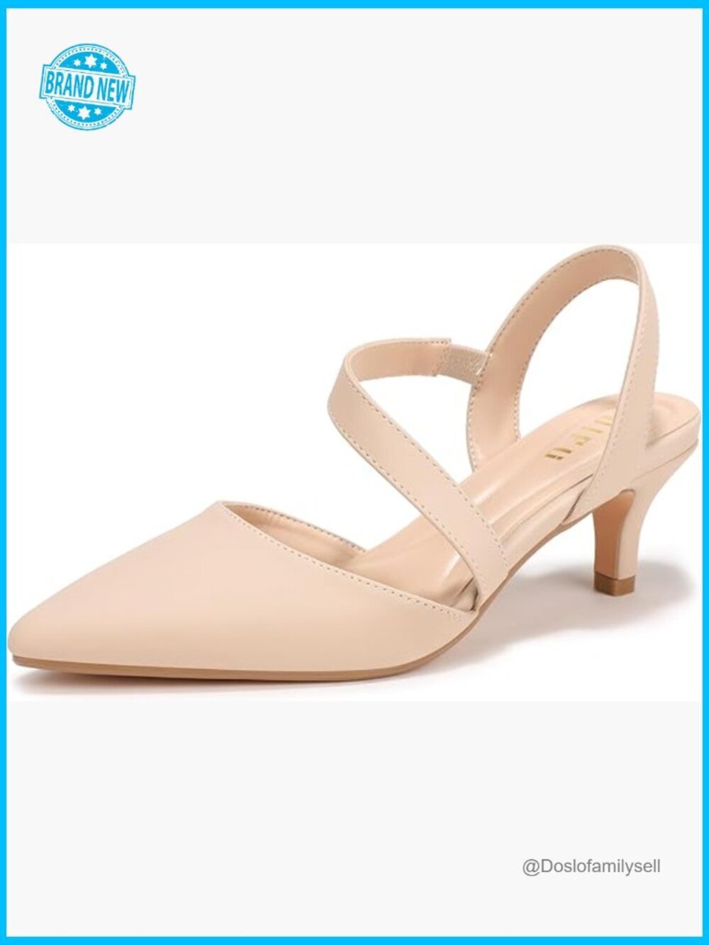 Closed Toe Kitten Heel Slingback Pumps Dressy Comfortable Work Wedding Shoes